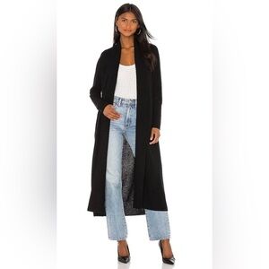 360 Sweater Italian Yarn Black Gray Women's Long Cardigan Sweater Duster Wool